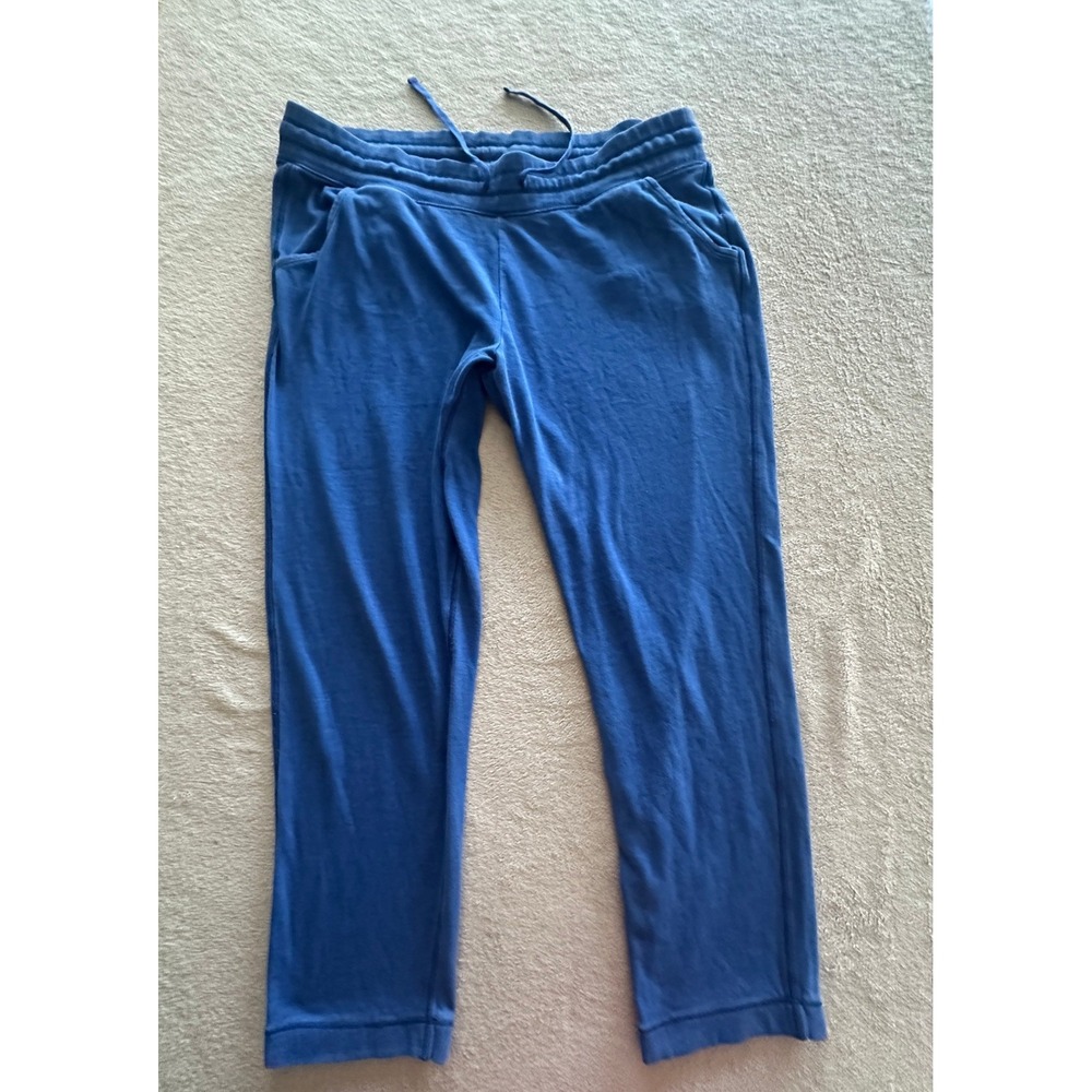 Aerie Blue Drawstring Lounge Pants Womens XL Straight Leg Knit Sweatpants